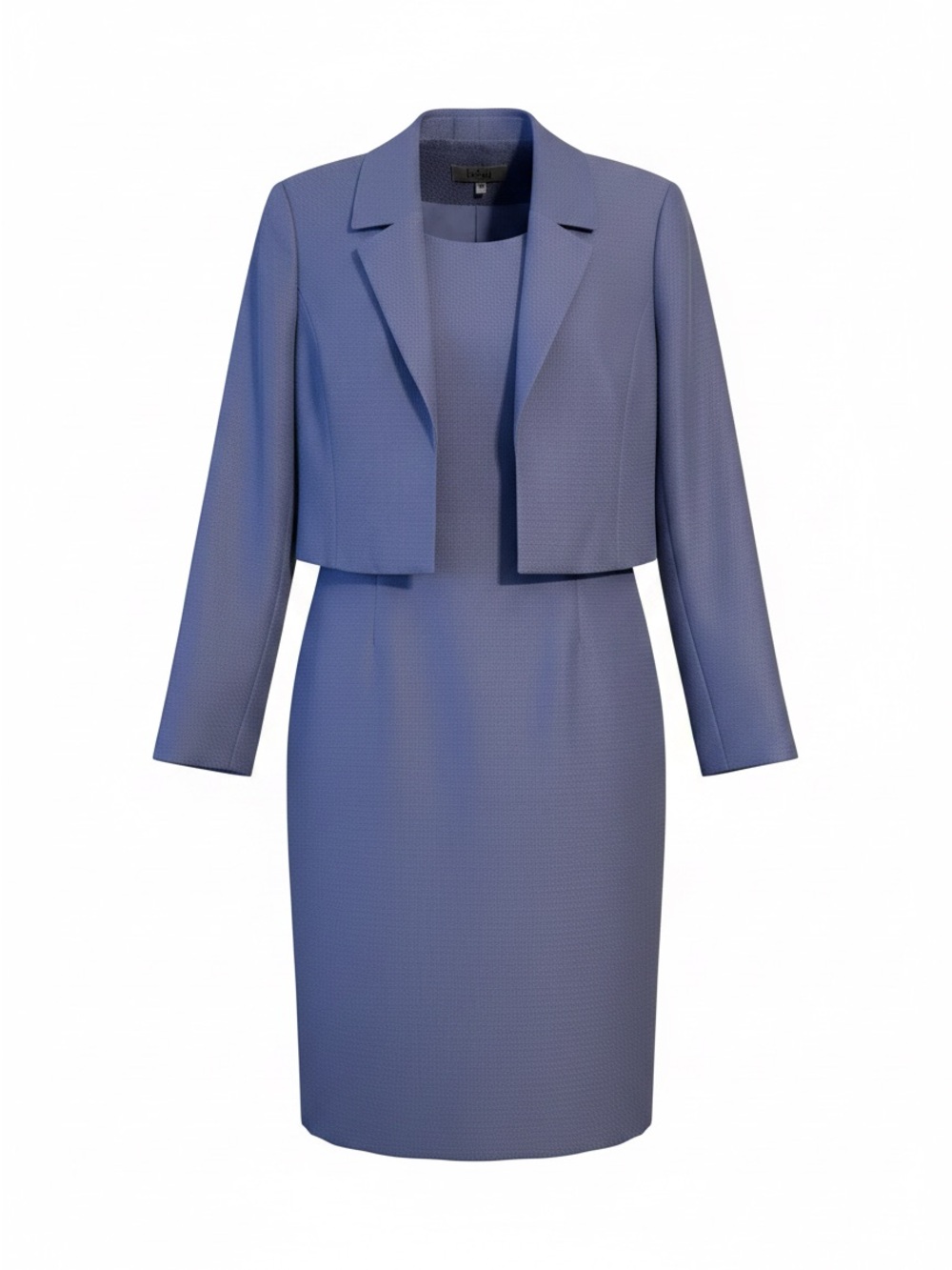 Le Suit Periwinkle Blue Dress Set with Cropped Jacket